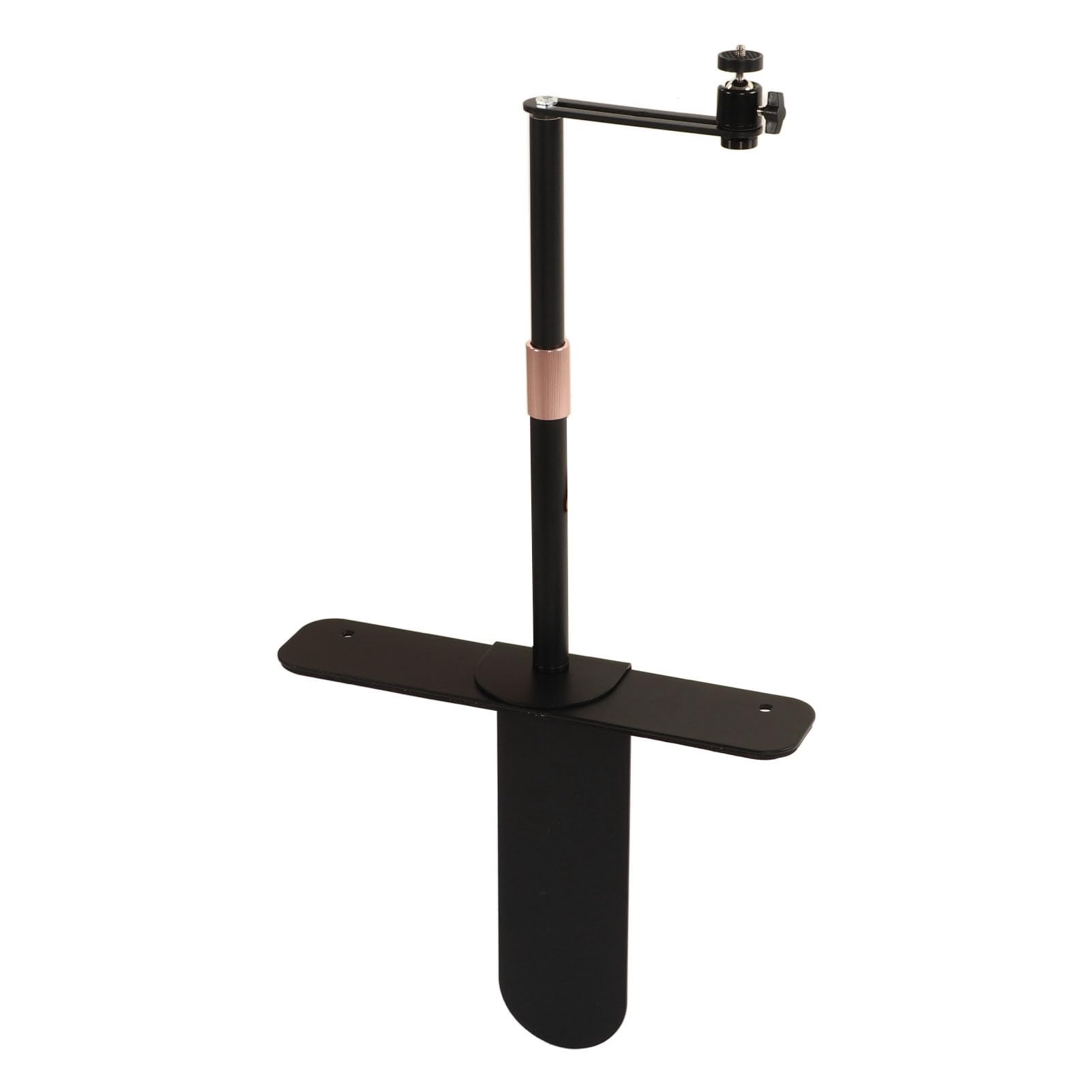 Cryfokt Soporte para Soporte Giratorio de 360 ​​​​Grados con Amplia Compatibilidad, Longitud Ajustable de 24 a 40 Cm, Diseño Portátil para Uso en el Hogar, Oficina y Exteriores (Black)