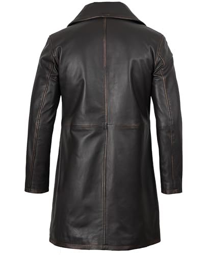 Image of Decrum Men's Casual Car Coat Real Lambskin Leather Coat