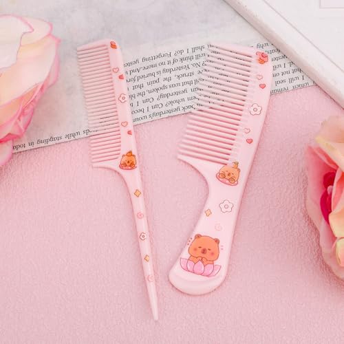 2 Peines de Plástico para Niñas Color Rosa miniatura 4