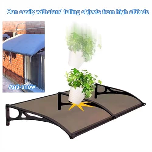Auvent de porte durable en polycarbonate avec structure aluminium - 7