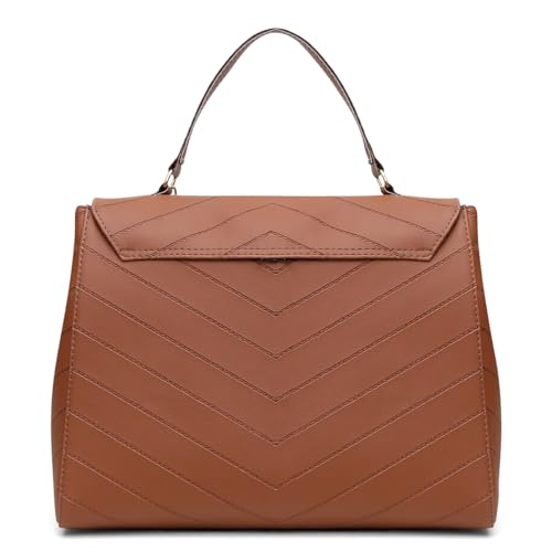 Bolsa Feminina Maleta Matelassê Alça Transversal Mão Casual Marrom