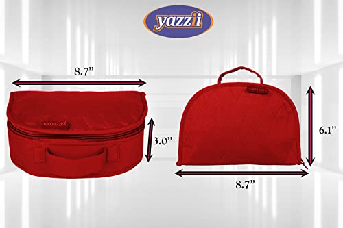 Yazzii Oval Sewing Box - Portable & Multipurpose Storage Tote Organizer - Carry Thread Spools, Embroidery Floss, Fabric Pieces, & More Red #TOP2