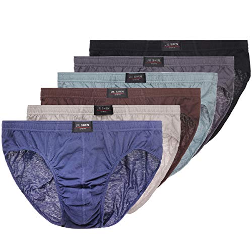 wealsex Lot de 6 Slip sous-Vêtement Homme Uni Coton Doux et Confortable Grande Taille 3XL 4XL 5XL