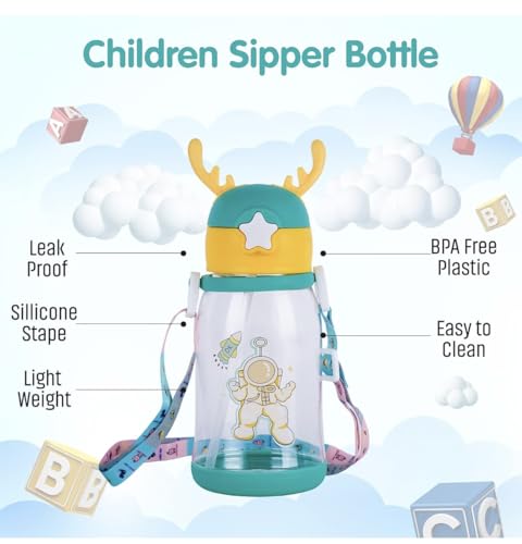 Image of Pack of 6 Water Bottles Sippers for Kids, Birthday return gifts for Kids Party, Return Gift Items for Boys and Girls Age 2,3,4,5,6,7 + Years Old