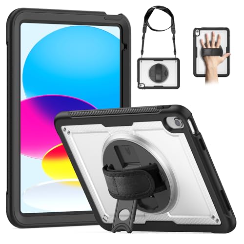 Coque iPad 11 2025 antichoc avec protège-écran et support rotatif 360°