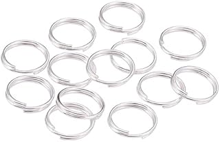HugeDE 400 Pcs 12mm Split Jump Rings Double Loops Metal Rings Wire Connector Small Key Chain Ring for Jewelry Making Crafts Silver
