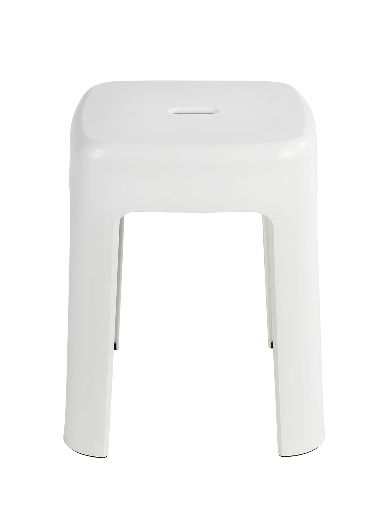 WENKO Sgabello da bagno Alaska - Badhocker. Polipropilene. 37 x 45.5 x 37 cm. Bianco