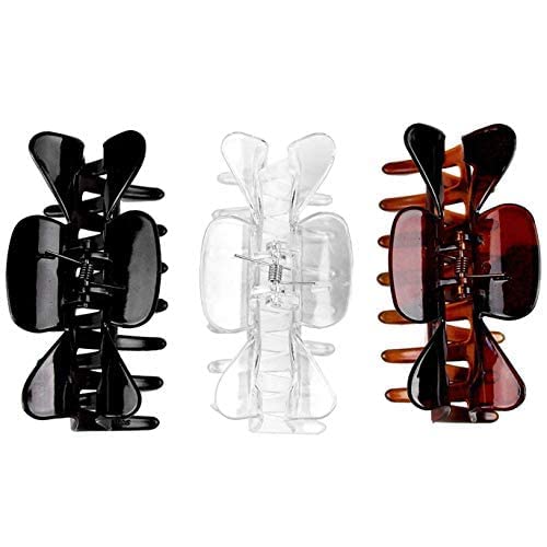 Scunci Effortless Beauty Basic Jaw Clips, Assorted Colors, 3-Count