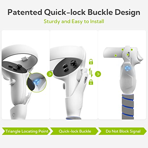 Zyber Handle Attachments For Oculus Quest 2 Controller Accessories, Vr Gorilla Tag Long Arms Grips For Meta Quest 2 Beat Saber Golf Club Baseball thumb #1