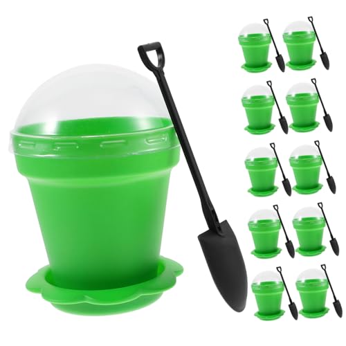Cabilock 20 Sets Creative Dessert Cups with Shovels Flower Pot Ice Jelly and Mousse Serving Containers for Parties Weddings and Home Use Safe Material