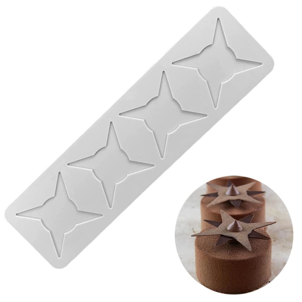 3D Hollow Leaf Fondant Lace Mold Multi Leaves Flower Candy Mold Chocolate Sugar Craft Cake Decoration Cupcake Top (H Darts_8.28 * 2.32 * 0.12inch)