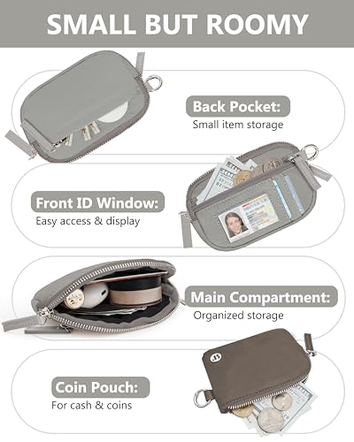 Image of Wallet Wristlet for Women, RFID Wallet Keychain with Dual Pocket | Nylon Wristlet Wallet with Coin Purse, ID Window, Card Holder and Small Wallet Design