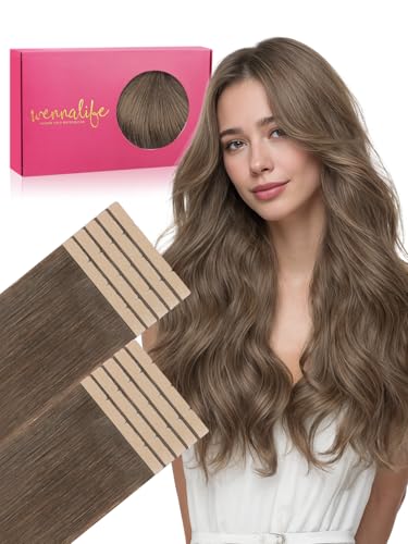 Image of WENNALIFE 3.15 inch Wide Tape in Hair Extensions Human Hair, Tape in Weft