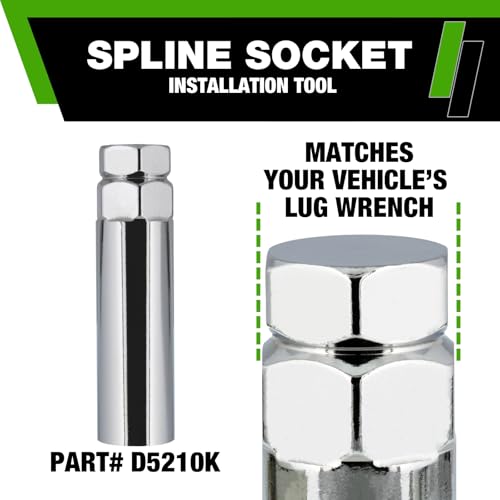 Image of DPAccessories Lug Nuts Compatible with 2017-2026 Chrysler Pacifica | Chrome Spline Style | for Aftermarket Aluminum Wheels Only | Set of 20 Wheel Nuts & 1 Tool | DCRPCM01A-CH /1