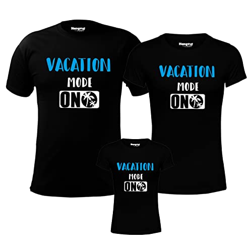 Image of Hangout Hub GiftsCafe.MWG1 Family Tshirt | Best Dad Mom Daughter Ever Printed Tees | Regular Fit Twinning T-Shirts (Cotton | Pack of 3 | Black)