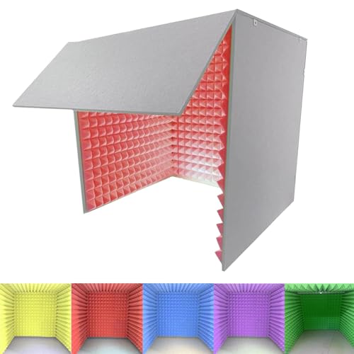 Estudio portátil de grabación vocal, cubierta insonorizada de escritorio, barrera absorbente de sonido para micrófono, cabina de grabación para estudio en casa miniatura 1