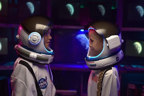 AEROSQUAD Light-Up Astronaut Helmet for Kids Space Helmet with LED Lights, Movable Visor & Mission S