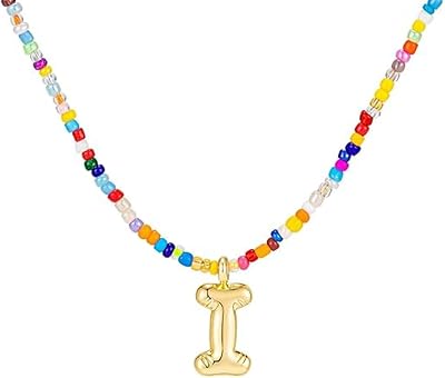 Colorful Bubble Letter S Pendant Necklaces -