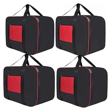 Underbed Storage Bag Moisture Proof Cloth Organiser Big Underbed Storage Bag with Zippered Closure and Handle(Black Red, 54x46x28cm) (4)