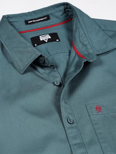 Image of Thomas Scott Men Classic Slim Fit Cotton Casual Full Sleeves Shirt
