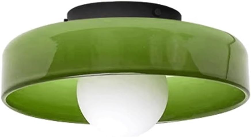 Semi Flush Ceiling Light with Glass Shade, Modern Flush Mount Light Fixture for Hallway Bedroom Kitchen, LED Compatible, 60W Max G9 BaseGreen,One Size