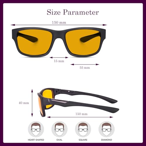 Image of Roshfort Sports Non Polorized Sunglasses UV Protection Sunglass for Men & Women Cycling Running Driving Fishing Multi Shade Glasses ITALIC (Size -Medium)