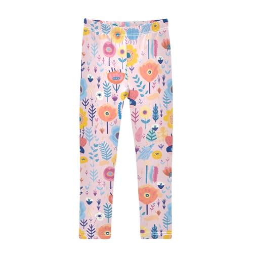 Girls' Leggings Flowers Floral Pink Kids Yoga Tights Pants 1 Pack 20852739
