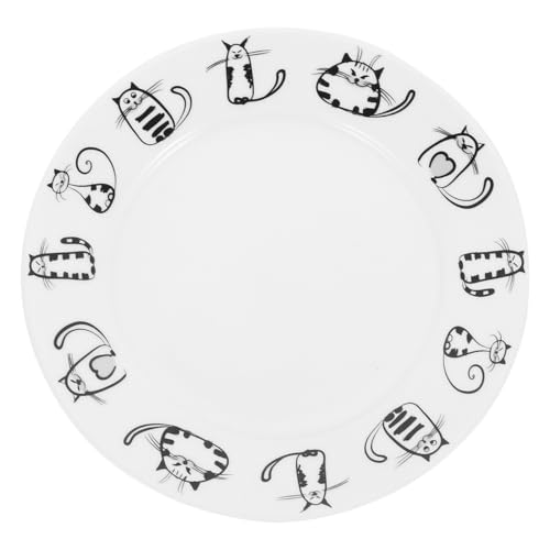 HEMOTON Nordische Keramik Cartoon Katze Teller - 6 Zoll Dessertteller,...