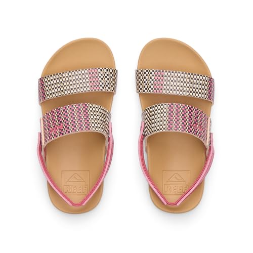 REEF Toddler/Little Kid Cushion Vista Slide Sandal, Vegan Leather Strap, Soft Cushion Footbed, Pink Raffia, 7 - image 6