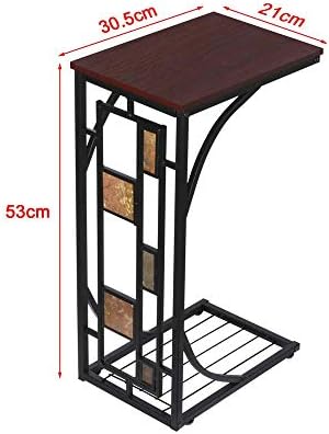 Yaheetech Antique Style Sofa End Table Coffee/Snack Storage Trolley Narrow Side Table for Home/Room/Office