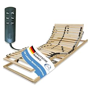 Coemo 7-Zonen Lattenrost Ergo KF mit Motor Kopf- und Fußteil elektrisch verstellbar, 28 Federleisten, individuelle Härtegradeinstellung, mit Notstromabsenkung, Bausatz, 70 x 200 cm