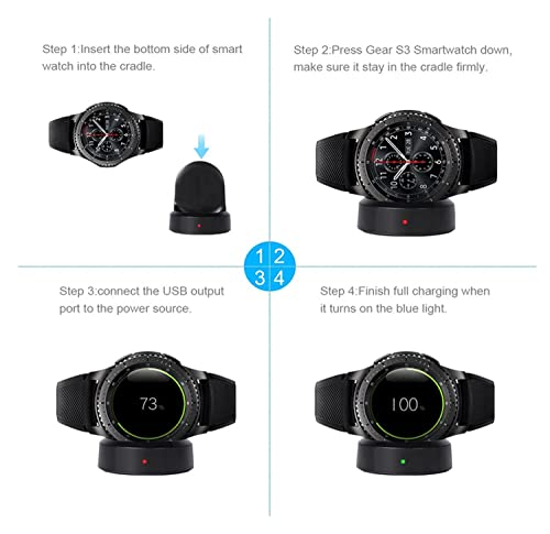 Image of SKEIDO Wireless Fast charger compatible with Samsung Gear S3 Classical Frontier Portable Charging Dock Samsung Gear S3 /S2 Charge Dock