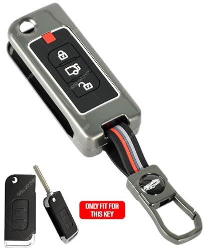 Image of Coll of Fest Premium Metal Silicon Key Cover Compatible with Mahindra XUV-500 3 Button Smart Flip Key Cover Full Metal Protections Glow in the Dark