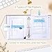 XKDOUS Aesthetic Document Organizer with 9 Pockets, 3 Ring Accordion Binder Folio Folders for Important Papers, A4 Letter Size Expanding File Storage Holder for Home, Office