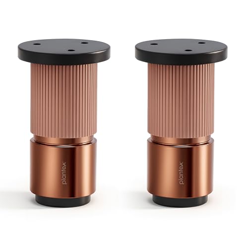 Image of Plantex 3 Inch Sofa Leg for Bed Furniture /Aluminium Sofa Leg for Table /Support Legs /Furniture Leg - Pair of 1 (2 Piece) (DTS-77,Rose Gold)