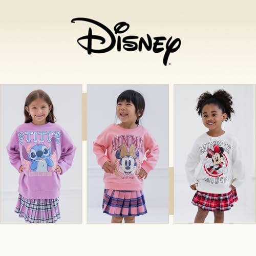 Image of Disney Girls' 2-Piece Fleece Sweatshirt and Pleated Skirt Set Toddler to Big Kid