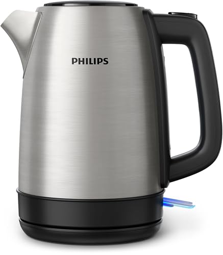 Philips Daily Collection Metall Wasserkocher – 1,7L, Leuchtanzeige, 360°-Basis,...