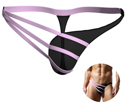 SEAUR Mens Thongs Jockstrap Stretchy G-String Athletic Fitness Muscle Low Rise Briefs Underwear