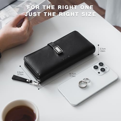 Large Wallets for Women, Leather Lightweight Long Clutch Wallet for Women, Zipper Billfolds for Women, Ladies Wallets with RFID Protection, Fashion Design Cute Women's Wallets, Female Wallet4