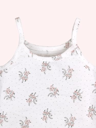 Image of KiddoPanti Girls 100% Cotton Printed Camisoles Tank Top Slips Pack of 3
