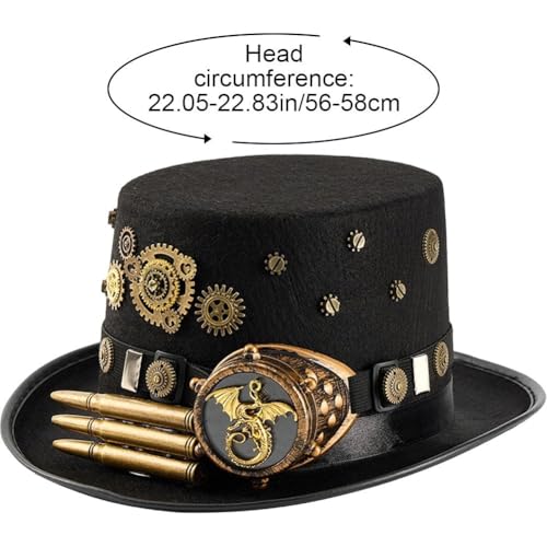 Chapeau steampunk gothique robuste résistant pour parfaire un costume complet