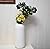 Samawi 10" White Modern Tall White Ceramic Vase for Décor Large White Vase Geometric Vase for Flowers Small Modern Vase