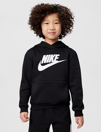 Image of Nike Kids' Sportswear Club Fleece Pullover Hoodie and Joggers 2-Piece Outfit Set (Large Swoosh Logo)