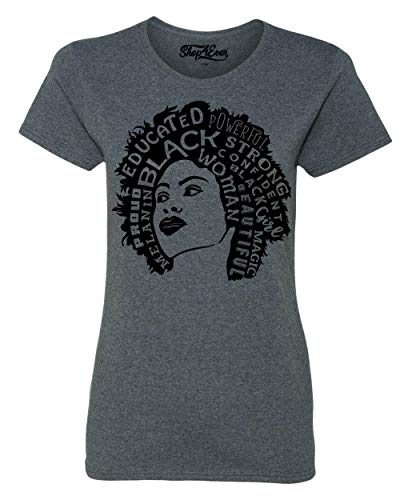 shop4ever African American Woman Afro Word Cloud Women's T-Shirt Medium
