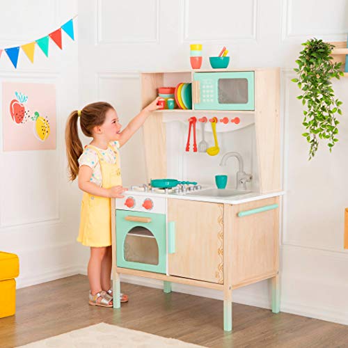 B. Toys- Mini Chef Kitchenette- Wooden Play Kitchen - Pretend Play and Imaginative Play for Kids 2 Years + (33 Pieces )