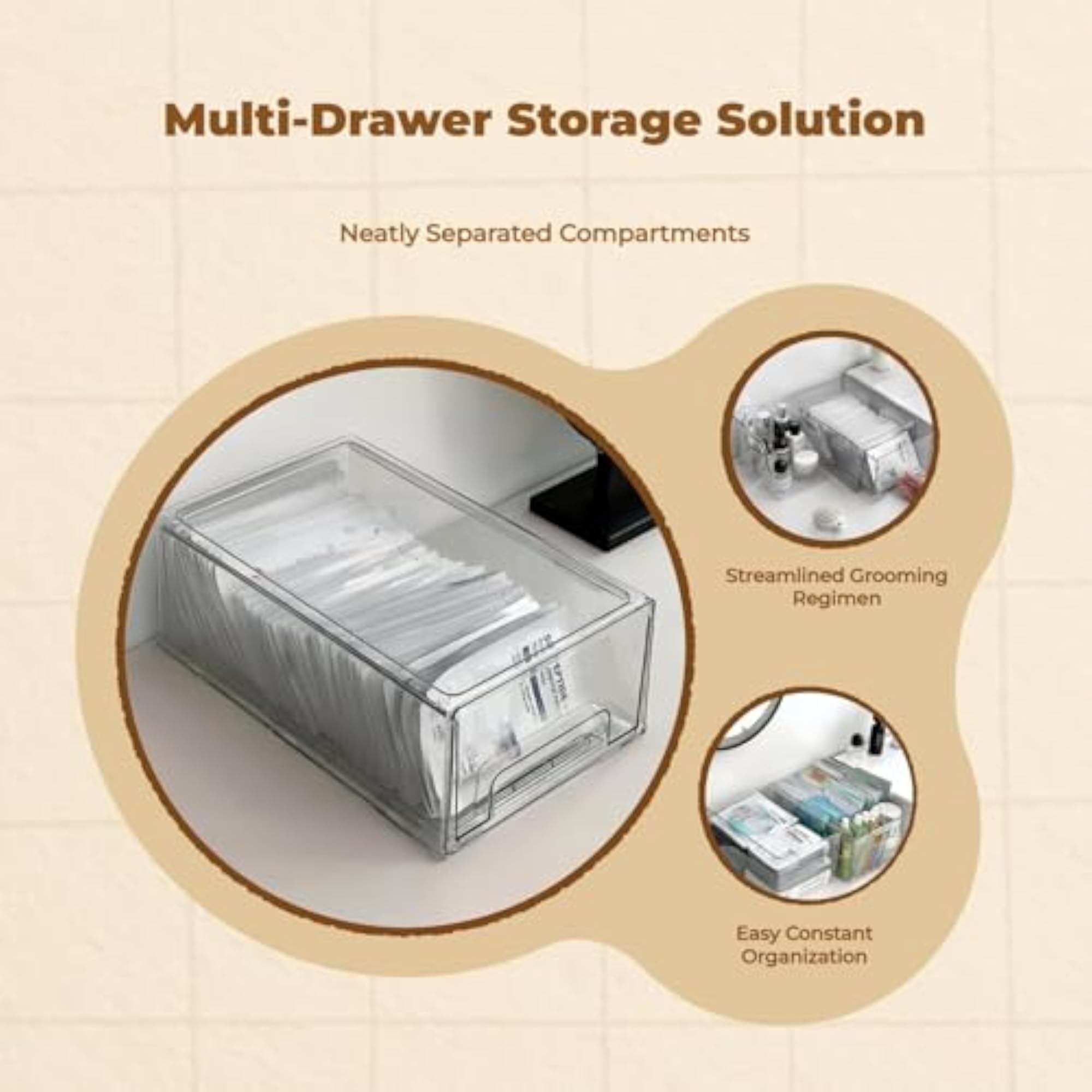 Acrylic Makeup Organizer with Clear Storage Drawers