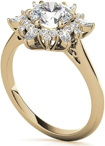 Moissanite Engagement Ring, 1CT-3CT Round Cut, Cluster Halo Design, Vintage Style Promise Ring Anniversary Promise Ring for Her2