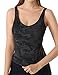 POSHDIVAH Women Sports Bra Longline Padded Tank Top Naked Feeling Workout Fitness Running Yoga Tops Black Camo Small