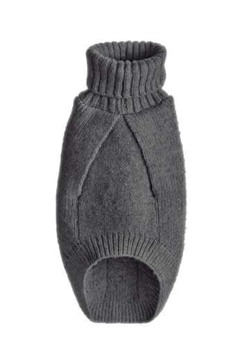 Hunter Hundepullover GENF, Farbe: anthrazit, Strickpullover für kalte Tage, weich, anschmiegsam, recyceltes Polyester, waschbar, umgschlagbarer Halskragen, hohe Elastizität, Größe: 30