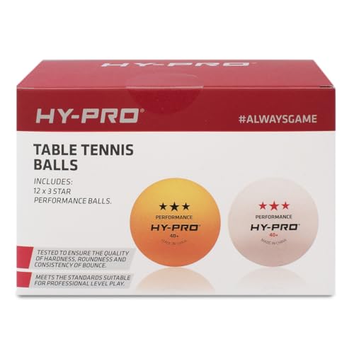 Hy-Pro 12 Pack Table Tennis Balls, Professional 3 Star, 40+ mm, ABS Quality, High Performance, White/Orange, Durable - Image 2